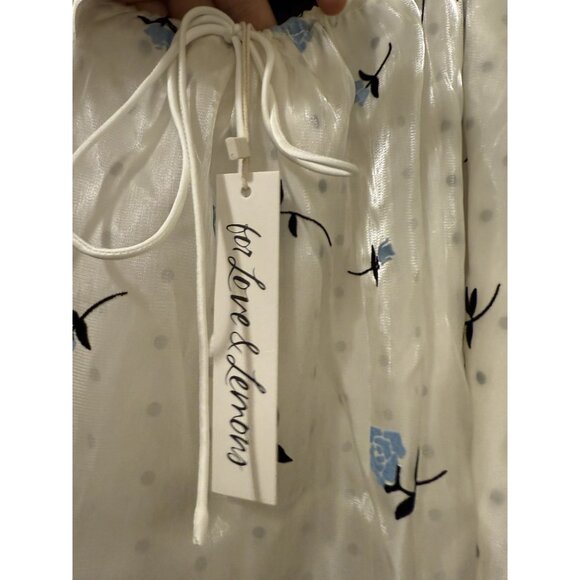 NEW For Love & Lemons Marcella Girlhood White Coquette Lolita Dress Size XS - Picture 12 of 13